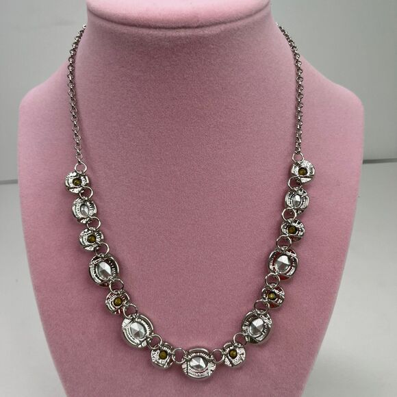 Necklace Rhinestones Women’s Jewelry Silver #588 - Picture 6 of 10